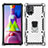 Custodia Silicone e Plastica Opaca Cover con Magnetico Anello Supporto S01 per Samsung Galaxy M51