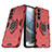 Custodia Silicone e Plastica Opaca Cover con Magnetico Anello Supporto S01 per Samsung Galaxy S21 FE 5G