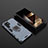 Custodia Silicone e Plastica Opaca Cover con Magnetico Anello Supporto S01 per Samsung Galaxy S24 Ultra 5G