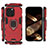 Custodia Silicone e Plastica Opaca Cover con Magnetico Anello Supporto S02 per Apple iPhone 14 Pro Max