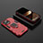 Custodia Silicone e Plastica Opaca Cover con Magnetico Anello Supporto S02 per Apple iPhone 14 Pro Max Rosso