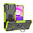 Custodia Silicone e Plastica Opaca Cover con Magnetico Anello Supporto S02 per Motorola Moto E30 Verde