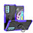 Custodia Silicone e Plastica Opaca Cover con Magnetico Anello Supporto S02 per Motorola Moto Edge 20 5G Viola