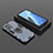 Custodia Silicone e Plastica Opaca Cover con Magnetico Anello Supporto S02 per Oppo F21s Pro 4G Blu