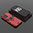 Custodia Silicone e Plastica Opaca Cover con Magnetico Anello Supporto S02 per Oppo K10 5G Rosso