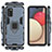 Custodia Silicone e Plastica Opaca Cover con Magnetico Anello Supporto S02 per Samsung Galaxy A02s