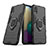 Custodia Silicone e Plastica Opaca Cover con Magnetico Anello Supporto S02 per Samsung Galaxy A03 Core Nero