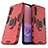 Custodia Silicone e Plastica Opaca Cover con Magnetico Anello Supporto S02 per Samsung Galaxy A13 5G Rosso