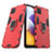 Custodia Silicone e Plastica Opaca Cover con Magnetico Anello Supporto S02 per Samsung Galaxy A22s 5G Rosso