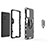 Custodia Silicone e Plastica Opaca Cover con Magnetico Anello Supporto S02 per Samsung Galaxy A72 4G