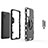 Custodia Silicone e Plastica Opaca Cover con Magnetico Anello Supporto S02 per Samsung Galaxy F02S SM-E025F