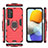 Custodia Silicone e Plastica Opaca Cover con Magnetico Anello Supporto S02 per Samsung Galaxy F23 5G