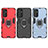 Custodia Silicone e Plastica Opaca Cover con Magnetico Anello Supporto S02 per Samsung Galaxy F23 5G