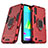 Custodia Silicone e Plastica Opaca Cover con Magnetico Anello Supporto S02 per Samsung Galaxy M01 Rosso