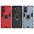 Custodia Silicone e Plastica Opaca Cover con Magnetico Anello Supporto S02 per Samsung Galaxy S23 FE 5G