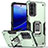 Custodia Silicone e Plastica Opaca Cover con Magnetico Anello Supporto S03 per Motorola MOTO G52