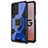 Custodia Silicone e Plastica Opaca Cover con Magnetico Anello Supporto S03 per Oppo A93s 5G Blu