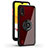 Custodia Silicone e Plastica Opaca Cover con Magnetico Anello Supporto S03 per Samsung Galaxy A01 SM-A015 Rosso e Nero