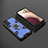 Custodia Silicone e Plastica Opaca Cover con Magnetico Anello Supporto S03 per Samsung Galaxy F02S SM-E025F