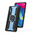 Custodia Silicone e Plastica Opaca Cover con Magnetico Anello Supporto S03 per Samsung Galaxy M10