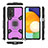 Custodia Silicone e Plastica Opaca Cover con Magnetico Anello Supporto S03 per Samsung Galaxy M52 5G Viola