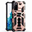 Custodia Silicone e Plastica Opaca Cover con Magnetico Anello Supporto S03 per Samsung Galaxy S20 FE 4G Oro Rosa