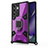 Custodia Silicone e Plastica Opaca Cover con Magnetico Anello Supporto S03 per Samsung Galaxy S21 Ultra 5G Viola