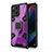 Custodia Silicone e Plastica Opaca Cover con Magnetico Anello Supporto S04 per Oppo Find X3 Pro 5G Viola