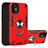 Custodia Silicone e Plastica Opaca Cover con Magnetico Anello Supporto S05 per Apple iPhone 12 Mini