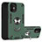 Custodia Silicone e Plastica Opaca Cover con Magnetico Anello Supporto S05 per Apple iPhone 12 Mini