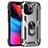 Custodia Silicone e Plastica Opaca Cover con Magnetico Anello Supporto S05 per Apple iPhone 13 Pro Max