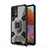 Custodia Silicone e Plastica Opaca Cover con Magnetico Anello Supporto S05 per Samsung Galaxy A32 4G Nero