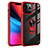 Custodia Silicone e Plastica Opaca Cover con Magnetico Anello Supporto S06 per Apple iPhone 13 Pro Max Rosso