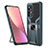 Custodia Silicone e Plastica Opaca Cover con Magnetico Anello Supporto S06 per Xiaomi Mi 12 5G