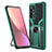 Custodia Silicone e Plastica Opaca Cover con Magnetico Anello Supporto S06 per Xiaomi Mi 12 5G Verde