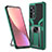 Custodia Silicone e Plastica Opaca Cover con Magnetico Anello Supporto S06 per Xiaomi Mi 12S 5G Verde