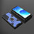 Custodia Silicone e Plastica Opaca Cover con Magnetico Anello Supporto S07 per Oppo Reno6 Pro 5G Blu