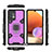 Custodia Silicone e Plastica Opaca Cover con Magnetico Anello Supporto S07 per Samsung Galaxy A32 4G Viola