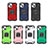 Custodia Silicone e Plastica Opaca Cover con Magnetico Anello Supporto S08 per Apple iPhone 14