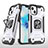 Custodia Silicone e Plastica Opaca Cover con Magnetico Anello Supporto S08 per Apple iPhone 14 Bianco
