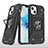 Custodia Silicone e Plastica Opaca Cover con Magnetico Anello Supporto S08 per Apple iPhone 14 Nero