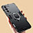 Custodia Silicone e Plastica Opaca Cover con Magnetico Anello Supporto S08 per Samsung Galaxy S21 FE 5G