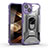 Custodia Silicone e Plastica Opaca Cover con Magnetico Anello Supporto S09 per Apple iPhone 15 Plus Viola