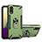 Custodia Silicone e Plastica Opaca Cover con Magnetico Anello Supporto T01 per Samsung Galaxy A02 Verde
