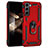 Custodia Silicone e Plastica Opaca Cover con Magnetico Anello Supporto T02 per Samsung Galaxy S24 5G Rosso