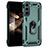 Custodia Silicone e Plastica Opaca Cover con Magnetico Anello Supporto T02 per Samsung Galaxy S24 Plus 5G Verde