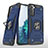 Custodia Silicone e Plastica Opaca Cover con Magnetico Anello Supporto T04 per Samsung Galaxy S21 5G