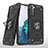 Custodia Silicone e Plastica Opaca Cover con Magnetico Anello Supporto T04 per Samsung Galaxy S21 5G Nero