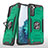 Custodia Silicone e Plastica Opaca Cover con Magnetico Anello Supporto T04 per Samsung Galaxy S21 Plus 5G Verde