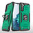 Custodia Silicone e Plastica Opaca Cover con Magnetico Anello Supporto T04 per Samsung Galaxy S23 Plus 5G Verde